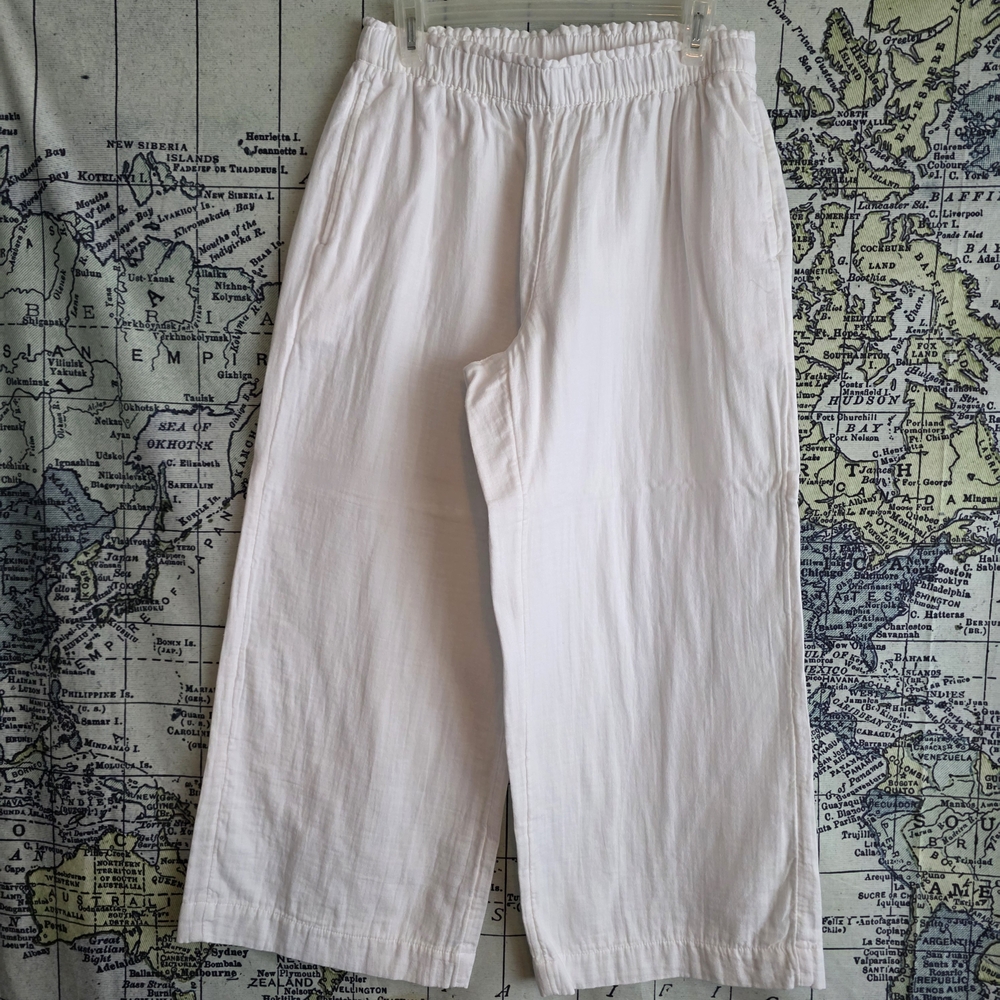 Old Navy White Elastic Waist Pants
